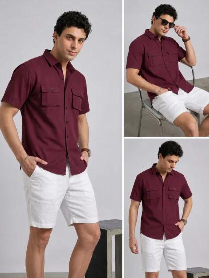 Double Pocket Half Sleeve Shirt