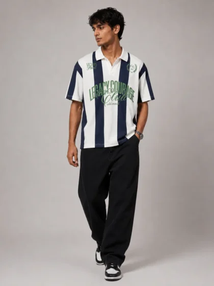 Men’s Legacy Stripe Oversized Polo Shirt